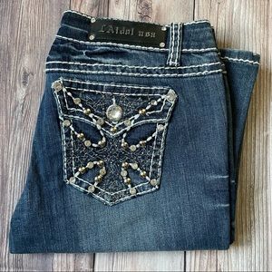 LA Idol dark embellished bootcut jeans size 12